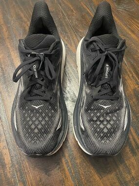 Hoka Clifton 9 Running Sneakers - Black and White